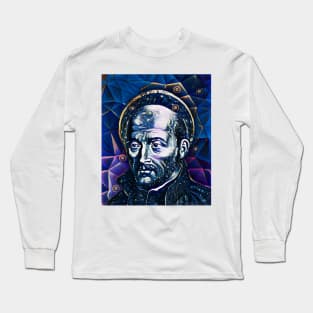 Ignatius of Loyola Dark and White Portrait | Ignatius of Loyola Artwork 5 Long Sleeve T-Shirt